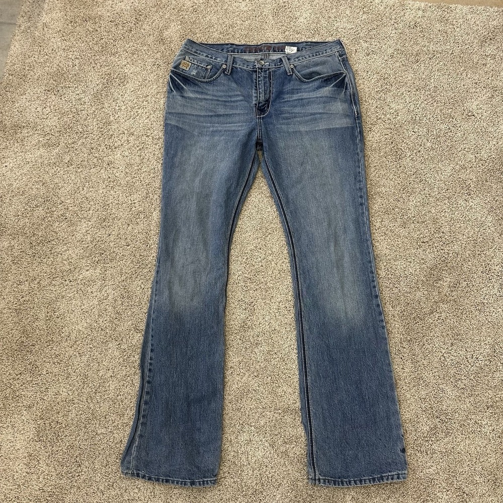 Cinch Ian Jeans Mens 36x36 Blue Medium Wash Bootcut Western Denim Cowboy Farm